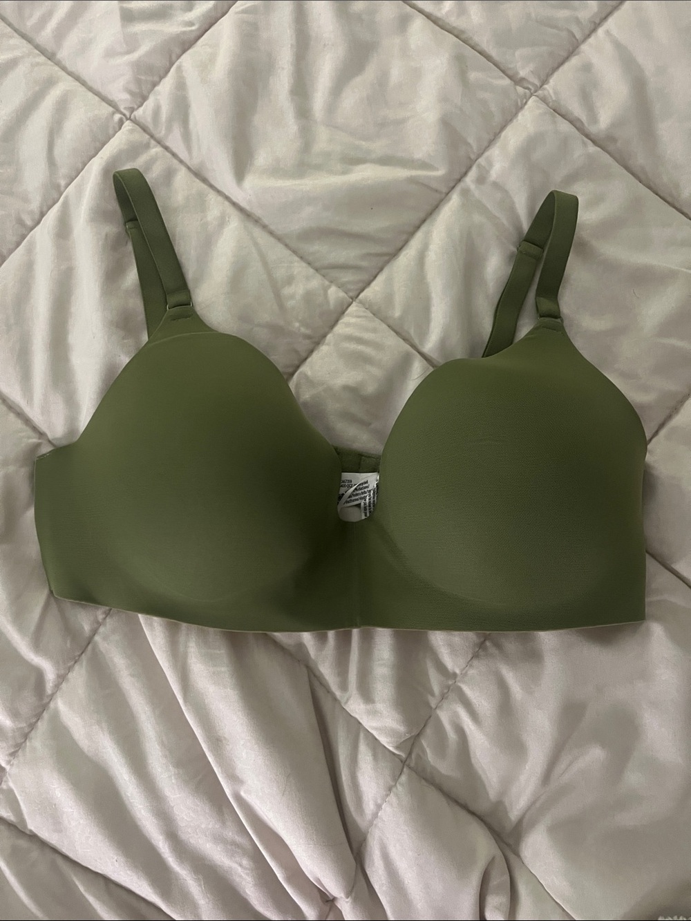 PINK Victoria's Secret Olive Green Wireless T-Shirt Bra